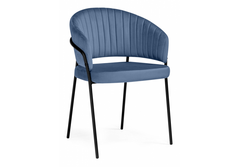 Стул на металлокаркасе Лео синий Brendy Classic Blue 08 / черный (56x52x80). 