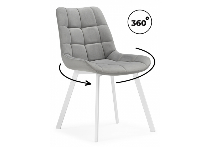 Стул на металлокаркасе Челси 360 светло-серый (ZD 960) / белый (49x50x84). 