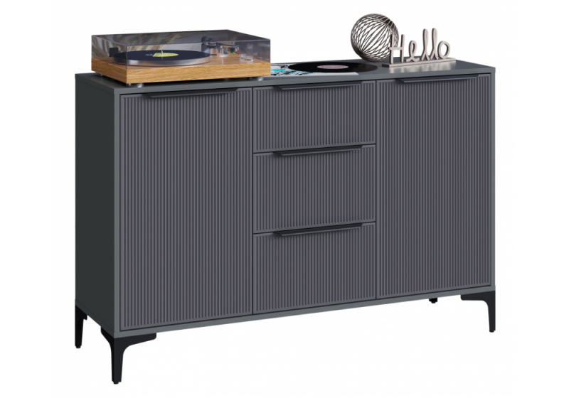 Комод Иадама графит / графит софт (128,9x40,3x84,7). 