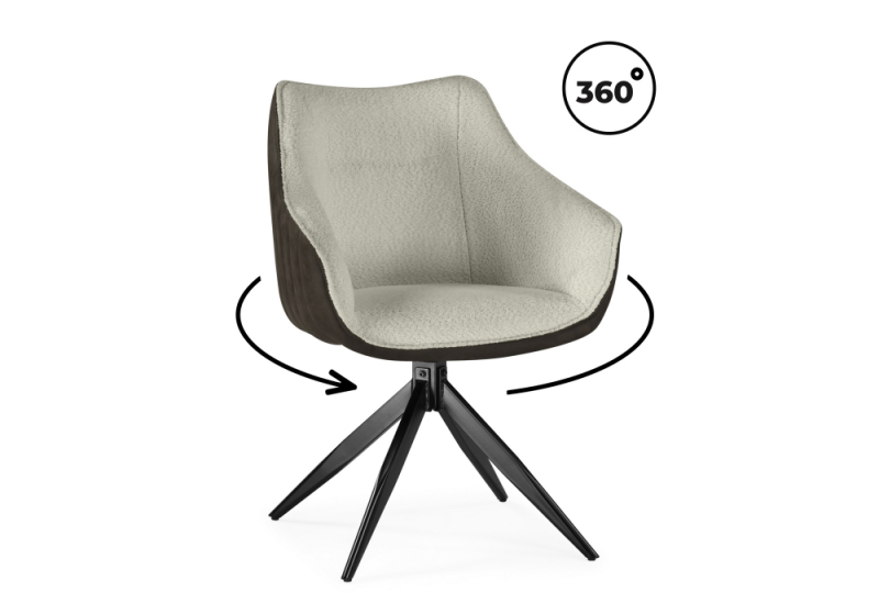 Стул на металлокаркасе Kansas brown / cream / black (61x62x86). 